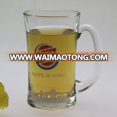 Wholesale custom 285ml clear funny cheap cylinder beer steins glass beer mug